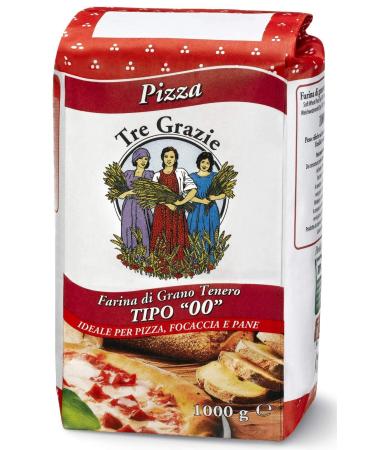 Tre Grazie - Premium Italian Soft Wheat Flour 00 - Ideal for Pizza (1Kg)