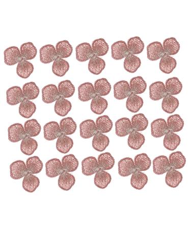 20pcs Clothing Accessories Tiara Flower Applique Flower Stitch Patches Three Petals The Flowers Assorted Color 4.3X4.3X0.1cm