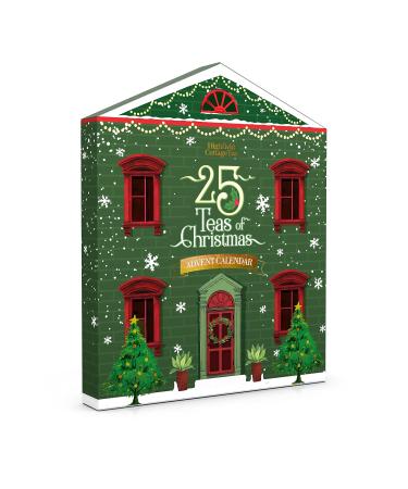 Highfield Cottage Tea Advent Calendar Tea Gift Set - 25 Assorted Teabags English Breakfast Earl Grey Camomile Chai Tea Afternoon Peppermint Rose Blush Summer Berry 46.1g/1.62oz