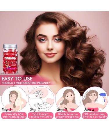 Buy Hair Serum for Frizzy & Dry Hair - Argan Avocado & Moroccan Oil Treatment - Vitamin-Packed Hair Oil Capsules (40 Caps) for Damaged Hair - Buy Online on SooperMarket.com