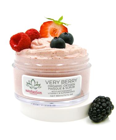 Sweetsation Therapy/Yunasence Very Berry Oxygen Exfoliating Mask & Scrub w/Vitamin C Enzymes & Superberries. Rejuvenating Hydrating Purifying.