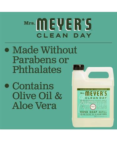 Mrs. Meyer's Basil Hand Soap Refill 33 Fl. Oz - Pack of 2 | Biodegradable Formula with Essential Oils - Buy Online on SooperMarket.com