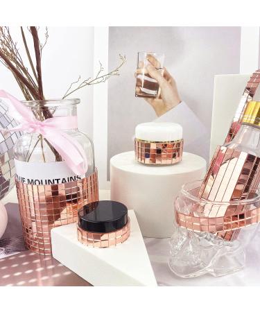 2400pcs Rose Gold Mirrors Mosaic Tiles Sticker - Self Adhesive Craft Glass Tiles 5mm by 5mm - Buy Online on SooperMarket.com