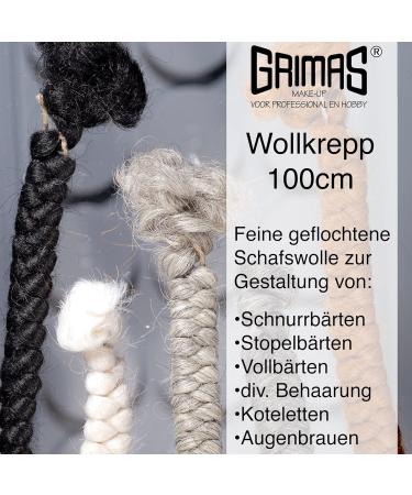 Grima's Woolenk 1m White 01 - Premium Braided Colored Sheep Wool for Beards Chops Eyebrows & Body Hair Creation - Buy Online on SooperMarket.com
