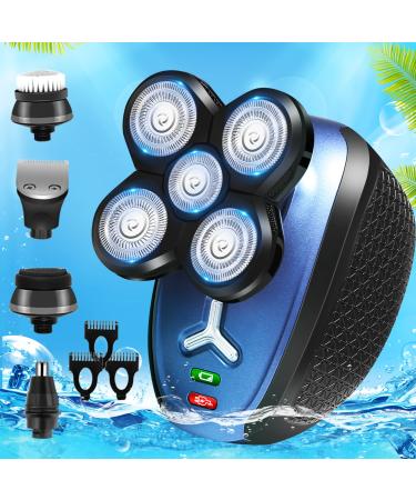 Head Shaver for Bald Men,5 in 1 Electric Shavers for Bald Head Cordless,Waterproof Wet Dry Mens 5 Head Electric Razor for Head Face Shaving,Man Electric Facial Rotary Shaver USB Rechargeable 2022-head Shaver for Bald Men