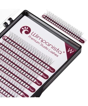 W Lashes - Silk Eyelashes D Curl - 3D Cluster Eyelashes - Thickness 0.15mm - Eyelash Extension - Wimpanista Length (14mm)