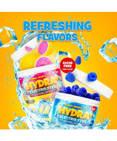 Yummy Sports Hydra+ Electrolyte Instant & Long-Lasting Hydration - Electrolyte Powder with Himalayan salt Coconut Water Powder Vitamin C Magnesium & Potassium Citrate 30 Servings 210g - Sour Watermelon - Buy Online on SooperMarket.com