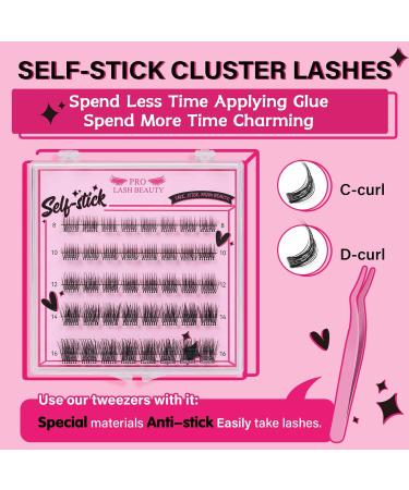 Bamboo Self-Adhesive Eyelash Clusters - 40Pcs | No Glue, No Remover | Reusable Press-On Lashes | Easy to Use - Buy Online on SooperMarket.com