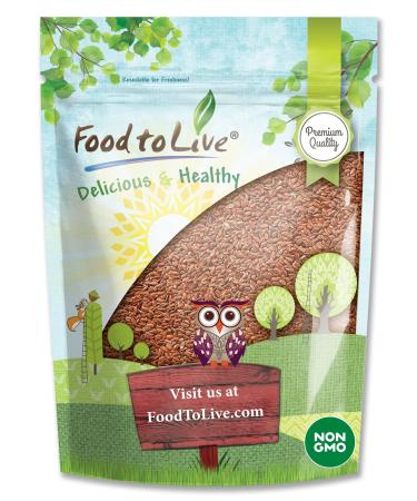 Brown Flax Seeds, 1 Pound  Non-GMO Verified, Raw Whole Flaxseed, Kosher, Vegan, Bulk. High Dietary Fiber Food. Rich in Omega-3 Fats. Great for Salads, Baked Goods, Smoothies, Oatmeal, and Yogurt. 1 Pound (Pack of 1)
