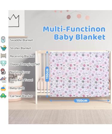 Miracle Baby Muslin Swaddle Blanket | Cotton Summer | 110x150cm | Hedgehog and Rabbit Design | for Boys and Girls | Lightweight Breathable Layer - Buy Online on SooperMarket.com