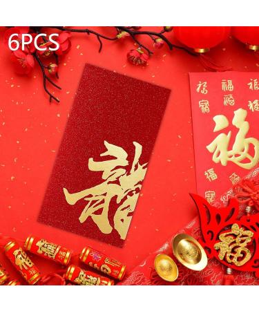 Folpus 6X Chinese Lunar New Year Red Envelopes Red Pockets Present Best Wishes Hong Bao for Graduation Spring Festival Birthday Style A - Buy Online on SooperMarket.com
