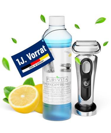 Purivita Schakeropfreiniger Refilling liquid - compatible for brown clean & renew cleaning cartridges - brown cleaning cartridges Series 9 - brown shaver cleaning cartridges - 500ml