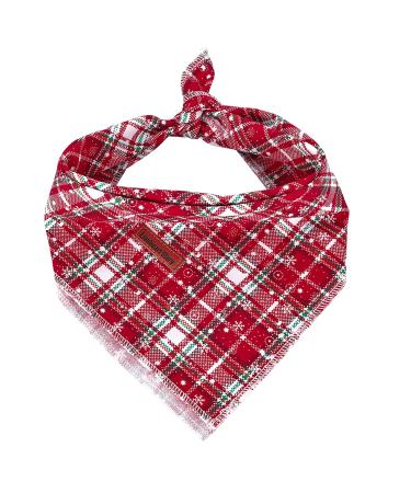 Lionheart Glory Dog Haller 1 Packer Washable Soft Cotton Christmas Libbar Schal adjustable Kerchief square dog Neck towel for small dogs red neckerchiefs (1 Pack) B: Christmas red