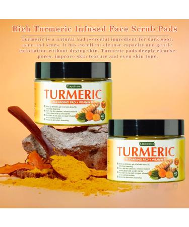 80 Turmeric Cleansing Pads for Face | Vitamin C & B5 Exfoliating Scrub Pads | Maintain Skin's Water & Oil Balance - Buy Online on SooperMarket.com