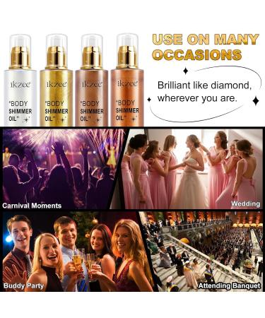 Body Shimmer Oil 100ml | Long Lasting Moisturizing Luminizer & Waterproof Highlighter - Bronze Gold Glow - Buy Online on SooperMarket.com