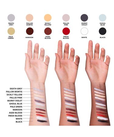 Narrative Cosmetics 12-Color Death FX Cream Palette - Professional Waterproof SFX Makeup for Stage, Film, Costumes, Cosplay, Halloween - Buy Online on SooperMarket.com