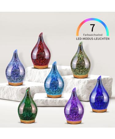 Porseme 280ml Aroma Diffuser with Remote Control | Hand Blown 3D Fireworks Humidifier | Quiet Ultrasonic with 7 LED Colors | Automatic Power-Off & Timer | Perfect for Apartments & Yoga - Buy Online on SooperMarket.com