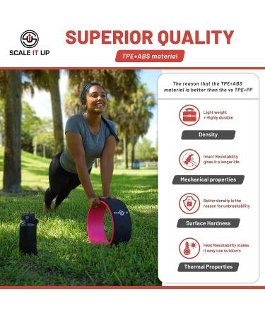 Scale It Up Yoga Wheel Set with Carrying Case - Back Pain Relief & Muscle Relaxation Roller Wheel for Balance, Flexibility, and Strength - Buy Online on SooperMarket.com