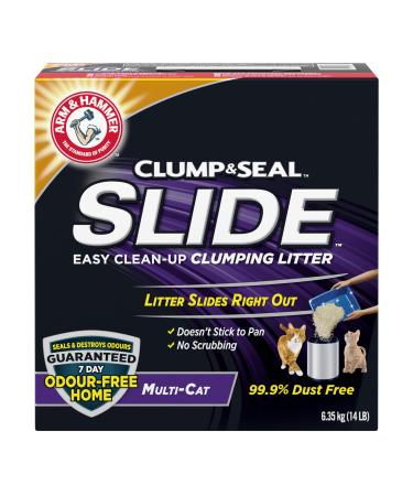 Arm & Hammer Clump & Seal Slide Clay Cat Litter 6.4kg Odour Control Dust Free Clumping Litter Slide 6.4kg