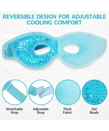 MIVORA Cooling Gel Mask for Puffy Eyes Reusable Hot Cold Therapy for Migraine Headache Dark Circles Dry/Swollen Eyes Sinus Pain Light Blue (blue+pink) - Buy Online on SooperMarket.com