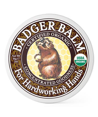 Badger - Hardworking Hands Healing Balm, Aloe Vera & Wintergreen, Working Hand Balm, Balm, for Dry Hands, Hand Moisturizer Balm, Certified Organic Hand Balm, Hand Repair Balm, 2 oz 2 Ounce (Pack of 1)