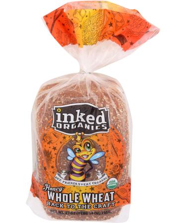 Inked Organics, Bread Honey Whole Wheat Organic, 27 Ounce