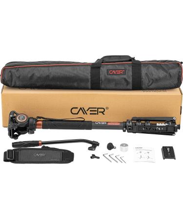 Cayer CF34 Carbon Fiber 71 Video Monopod Kit with Fluid Head and Folding Base - DSLR & Camcorder Telescopic Monopod Set - Buy Online on SooperMarket.com