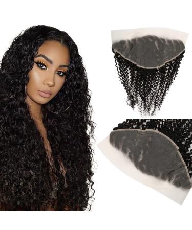 Full Shine Oreille Oreille Dentelle Transparente Frontale 13x6 Partie Libre Boucl e 60g Oreille Oreille Frontale Br silienne Noir Naturel 18 Pouces 130% Densit 18 Inch 13*6 Lace Frontal #Kinky Curly Natural Black