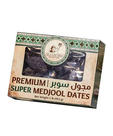 AbuAyyash Farms Whole Medjool Dates | “Premium” Extra Large All Natural Grown Fruit | Fresh Grown Fruit | No Added Sugar | Soft, Chewy, Caramel Flavor – 2 Packs 1LB Each (2 LB Total) 1 Pound (Pack of 2)