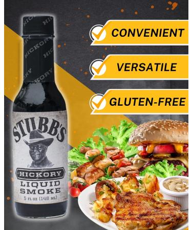 Stubbs Hickory Liquid Smoke for Cooking (148ml x 2) - Vegan Seasoning with Recipe Leaflet | Gluten-Free Liquid Smoke for Flavoring | Perfect for Vegetarians - Buy Online on SooperMarket.com