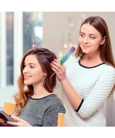 6-Piece Rainbow Hair Cutting Comb Set - Salon Quality Rat Tail and Teasing Combs for All Hair Types - Perfect Christmas Gift - Buy Online on SooperMarket.com