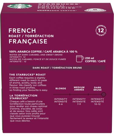 Starbucks French Roast For NESPRESSO VERTUO Dark Roast Notes of Dark Caramel & Sweet Smoke Light-bodied Low-acidity Recyclable NESPRESSO Coffee Capsules - Buy Online on SooperMarket.com