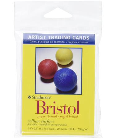 Strathmore Artist Trading Cards, 2.5 x 3.5 Inches Vellum Surface Bristol, 20 Sheets (307809