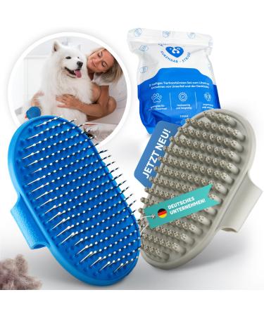 petpurry dog brush short hair (set of 2) - Premium curry comb for undercoat and top coat - cat brush for depilating pets