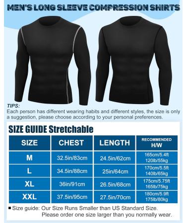 Hicarer 6 Pack Men's Athletic Compression Shirts - Dry Fit Workout Running Top - XX-Large - Buy Online on SooperMarket.com