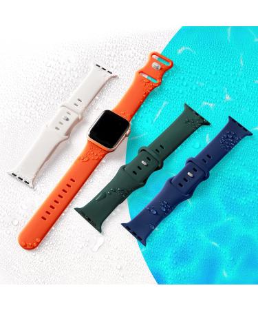 8 Pack Silicone Apple Watch Bands - Waterproof Sport Straps for iWatch Series 8 7 6 5 4 3 2 1 SE - Men Women Replacement Wristbands - Dark Gray/BlackWhite/Orange/Sky Blue/Wine Red - Buy Online on SooperMarket.com