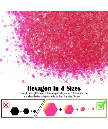 Ceya Chunky Glitter 140g Vibrant Pink Powder for Nail Art, Hair, Epoxy Resin, Tumblers & More - Buy Online on SooperMarket.com