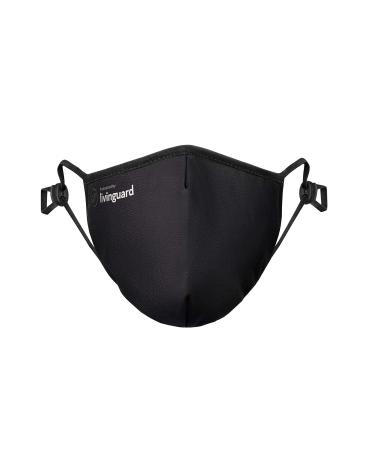 Livinguard PRO MASK | 3-layer face mask | Adjustable washable reusable (black M) black