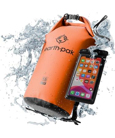 Earth Pak Waterproof Dry Bag - Roll Top Waterproof Backpack Sack Keeps Gear Dry for Kayak with Waterproof Phone Case