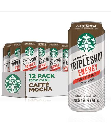 Starbucks Tripleshot Energy Extra Strength Espresso Coffee Beverage, Caffe Mocha, 225mg Caffeine, 15oz cans (12 Pack)