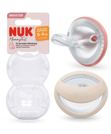 NUK MommyFeel pacifier | for an intact breastfeeding relationship | BPA-free silicone | 0-9 months | 2 pieces | pink MommyFeel (0-9m) pink