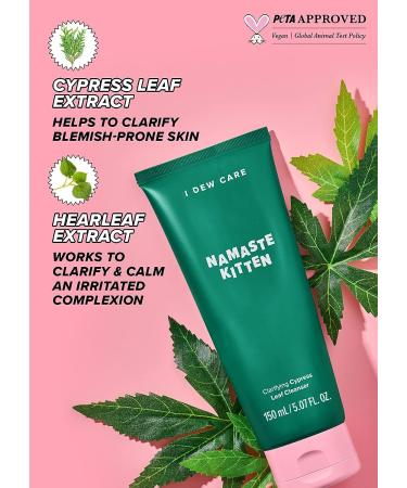 I DEW CARE Namaste Kitten Face Wash with Cypress Leaf Extract and SA | Daily Gentle Makeup Remover and Acne Foaming Cleanser | Hydrating Finish | Korean Foam Cleanser for Sensitive Skin - Buy Online on SooperMarket.com