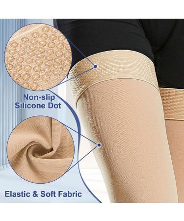 Medical Compression Stockings for Men & Women | Thigh Support 20-30 mmHg for Varicose Veins & Edema Beer Beige Klein - Buy Online on SooperMarket.com