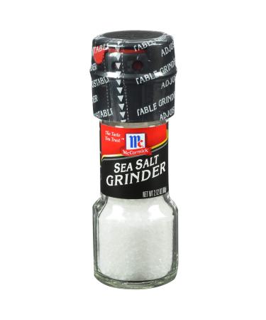 McCormick Sea Salt Grinder, 2.12 oz (Pack of 6) - One 6 Pack of 2.12 Ounce Glass Bottles of Mediterranean Sea Salt, Best for Tabletop Use