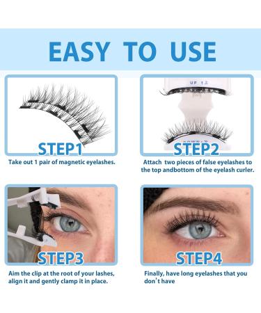 Magnetic Eyelashes without Eyeliner 12mm Magnetic Lashes Natural Look Reusable Magnetic Eyelashes Kit with Applicator Wispy False Eyelashes No Glue or Liner Needed by Geeneiya(2 Pairs) Magnetic-05CT - Buy Online on SooperMarket.com