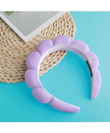 WLLHYF Spa Headbands Washing Face Hairband Facial Makeup Removal Hair Band Terry Cloth Headband Skincare Hair Hoops Sponge Bubble Fabric Valentine's Day Hair Wrap for Women Girls Shower Sports Purple - Buy Online on SooperMarket.com