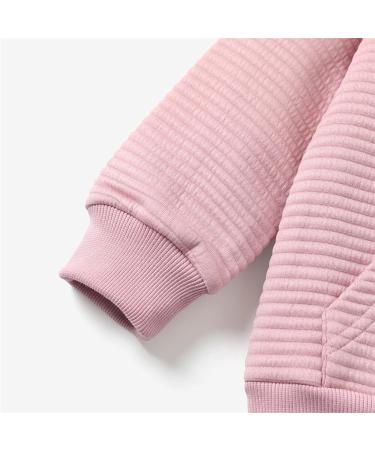 PatPat Toddler Hoodie 4-5 Years Pink | Boy Girl Solid Color Textured Sweatshirt with Pocket - Buy Online on SooperMarket.com