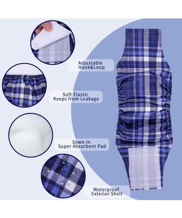Micoooyo Washable Abdominal Bandage for Male | Reusable Dog Diapers | Suctionable Doggy Wraps with Adjustable Closure - XXLarge (3-Pack | Red Blue & Gray) - Buy Online on SooperMarket.com