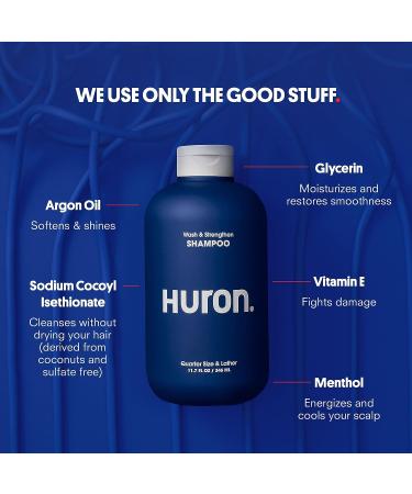 Huron Men's Daily Shampoo - Nourishing Formula with Argan Oil & Vitamins E and B5 - 11.7oz - Buy Online on SooperMarket.com