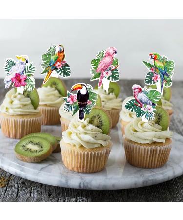 Blumomon 24-Piece Birds & Animals Cupcake Toppers - Parrot Picks & Cake Decorations for Kids' Birthday Parties - Buy Online on SooperMarket.com